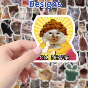 300 Pieces Cat Meme Stickers - Abstract Funny Cartoon Cat Emoji