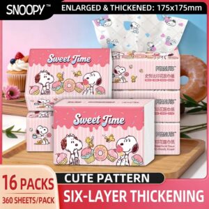 [16 Packs] SNOOPY Printed Facial Tissue - Extra Large and Thick