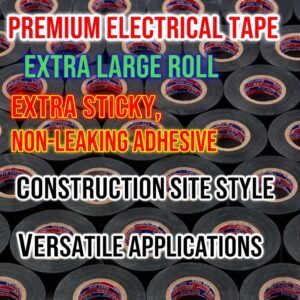 Authentic Black Thickened Waterproof Electrical Tape [1.7 wide], Extra-Wide High-Adhesion PVC Electrical Tape [155 Rolls]