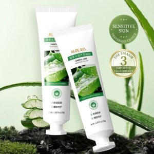 Authentic Aloe Vera Gel - Soothes, Repairs, Hydrates, Moisturizes Skin After Sun Exposure, Minimizes Pores - Portable Travel Size for Men and Women
