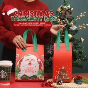 Christmas Non-woven Insulated Bag - Handheld Tote Bag